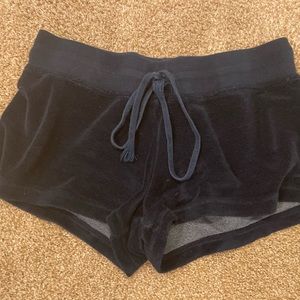 I am selling a medium pair of navy blue Hard Tail Shorts. Price is negotiable.